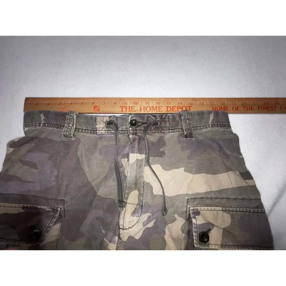 Men's Cargo Shorts Size 35 Camo Camouflage OLD NAVY 100% Cotton Drawstring